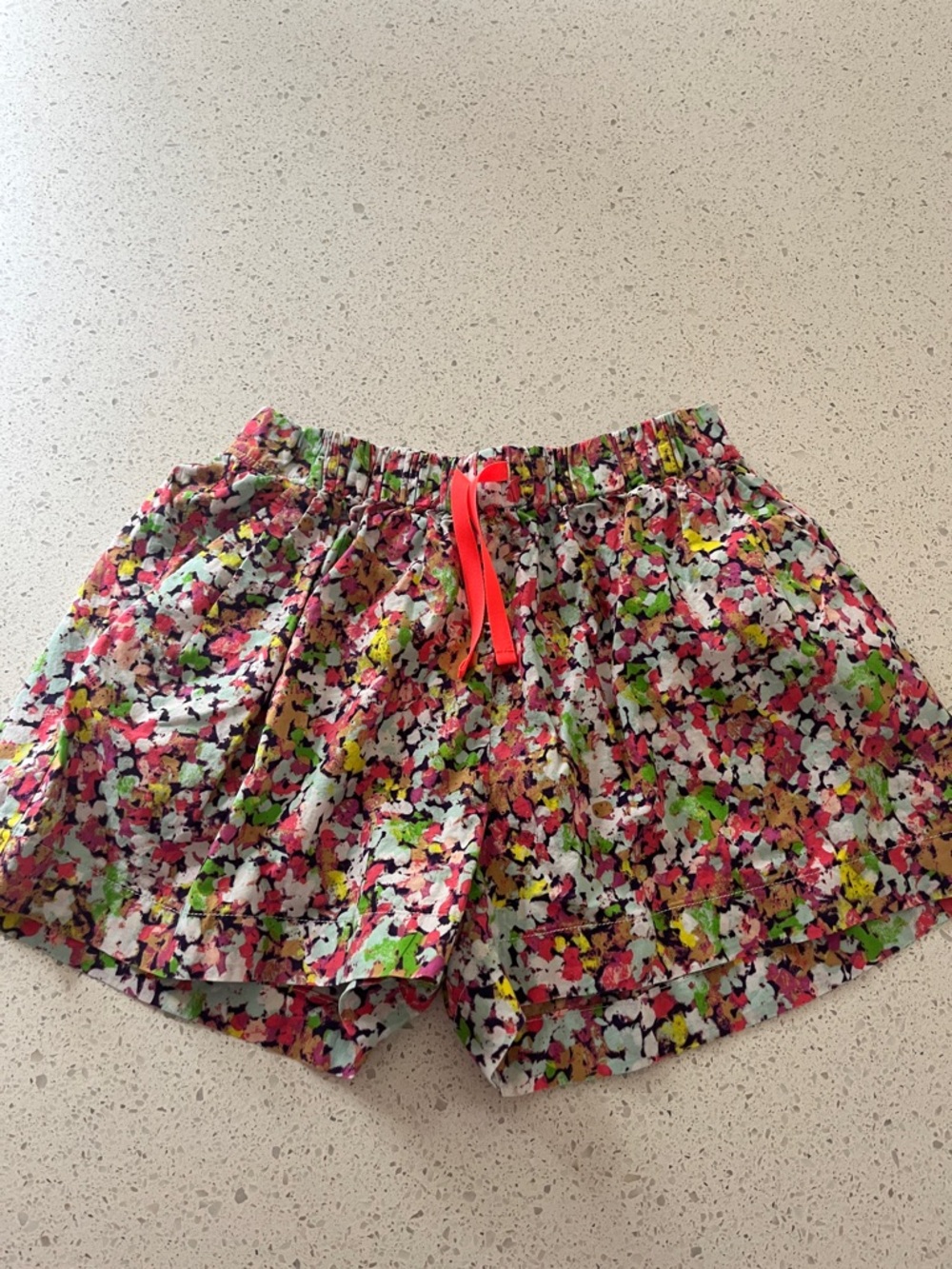 Crewcuts Neon Floral Elastic-Waist Athletic Shorts - Pink Multi